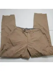 CROSBY AND HOWARD Mens Beige Flat Front, Regular Fit Chino Pants 34 X 34