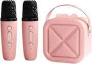 Karaoke Machine with Microphones,Wireless Karaoke Machine Toy with 2 Microphones | Colorful Lighting Girls Entertainment Family Friends Singing Speaker for Classroom