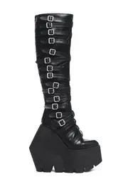 [DARKER WAVS] Modulation Strappy Wedge Platform Boots
