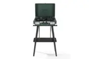 Crosley Cruiser Bluetooth Portable Turntable - Emerald Green + Crosley Entertainment Stand Bundle