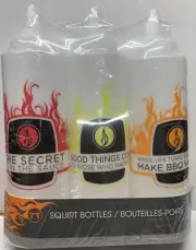 Outset BBQ Condiment Squirt Bottles, Set of Three 14.42oz