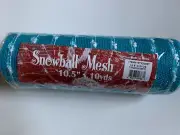 Poly Snowball Mesh Turquoise and White 10.5" x 10 yards New