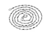 Solid 925 Sterling Silver Wavy Bar Chain 45cm