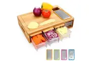 STORFEX Bamboo Cutting Board with 4 Containers