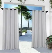 2 New Exclusive Home Cabana Patio Curtain Panels 54” X 108” Cloud Grey
