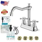 Dual Handle 4 Inch Centerset Bathroom Faucet with Pop Up Drain – Smart Style