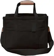 Canvas Tote Bag Handbag Women Crossbody Shoulder Bag Multifunctional Mommy Diaper Bag with Mult e Compartments and Detachable Shoulder Strap Black