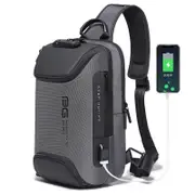 Anti-theft Shoulder Bag TSA Lock Waterproof Crossbody Bag USB Charging Men Handbag Travel Storage Bag GRAY COLOR