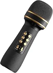 Nuytghr Wireless Microphones - Portable Handheld Wireless Microphone - All-in-1 Wireless Microphone Party Supplies with LED Lights for Birthday Party, Wedding, Christmas