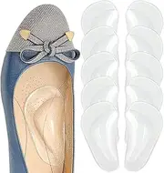 [Generic] 3 Pairs Arch Support Shoe Insoles for Flat Feet, Gel Arch Inserts for Plantar Fasciitis, Adhesive Arch Pad for Relieve Pressure and Feet Pain (White, One Size)