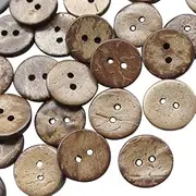 Chenkou Craft 100pcs Brown Natural Coconut Coco Button 2 Holes Craft Clothe Sewing, Brown, 5/8"(15mm)
