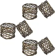 (Antique) - ITOS365 Handmade Round Mesh Napkin Rings Holder for Dinning Table Parties Everyday, Set of 6