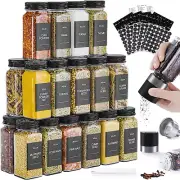 Spice Jars, 24 Pcs 4Oz Seasoning Jars with Label, Glass Jars with Shaker Lids