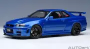 AUTOart 1/18 Nismo R34 GT-R Z-Tune Bayside Blue Diecast Model Car 77462