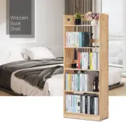 24" [TEENAGER BEDROOM BOOKCASE] Wooden 5-Layer Open-Shelf Book Storage Organizer