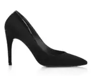 NEW Delman 7.5 Medium (M,B) Delux Black Suede/Patent Womens Dress Pumps Heels