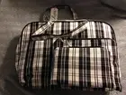 NWT - 3 Piece Make Up Case Set - Black & White Plaid - Vinyl Lined