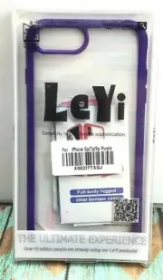 Full-Body Rugged Cell Phone Clear Bumper Case / for iPhone 6p 7p 8p / Purple