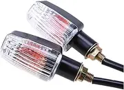 Motorcycle Indicators Turning For S&uzuki 12V Motorcycle Turn Signal Light Clear Amber Blinker Indicator Flasher Lamp Running(Clear)