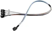 Silverstone SST-CPS05-RE - Reversed Cable - Internal Mini SAS HD SFF8643 to 4 SATA 7pin Thick Shielded Cable (with Sideband), Mini SAS HD Target to 4 SATA Host, 0.5M