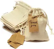 Reusable Cotton Bags - X-Small 3X4 25 Pack - Cloth Gift Bags with Drawstrings fo