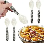 Caviar Spoons with Round Handles - Shell Pearl Spoon Set,Decorative Caviar Server Caviar Spoons for Caviar Egg Ice Cream Coffee