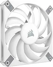 CORSAIR AF120 SLIM, 120mm PWM Fluid Dynamic Bearing Fan (Thin Profile for Small-Form-Factor Cases, Low-Noise, Up to 2000 RPM, Zero RPM Mode Support, Universal 120x15mm Sizing) Single Pack, White
