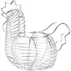 1X(Metal Wire Egg Baskets for Eggs, Chicken Shaped Egg Holder, Rustic Round7665