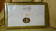 PILLOWCASE SET 2 HIS HERS VINTAGE NOS STATEPRIDE BELK WHITE STANDARD 42 X 36.
