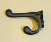 Black Cast Iron Double Wall Hat Coat Purse School House Harness Hook