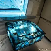 24" Square Blue Agate Stone Bathroom Sink Luxury Agate Washbasin Sink Decors