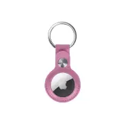 Apple AirTag 4 Pack with 2x PU Leather Key Ring (Pink)