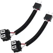 EMSea 2PCS H7 Car Headlight Adapter Fog Light/Plug Extension Connector Ceramic Adapter Cable Wiring Harness Socket for Headlights/Fog Light Bulbs HID LED/SMD