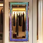 Oversize Crush Diamond LED Full Length Mirror RGB Lights Dressing Mirror Bedroom