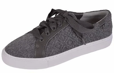 NEW Tory Burch Women's Marion Quilted Grey Felt T Logo Sneakers Shoes SIZE 7.5