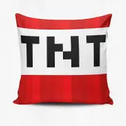 SZTXJ Set of 1 Minecraft TNT Decorative Pillowcase,Minecraft Pillowcase Pillow Case Lumbar Pillow Cushion Car Sofa Pillow Pillow Case (17.7 x 17.7 inc