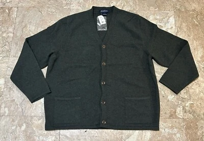 Brooks Brothers Lambswool Button Up Sweater Sz L USA NWT