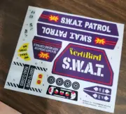 Mattel VertiBird S.W.A.T. Helicopter Reproduction Stickers Decals DIE CUT