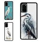 Anti skid Case heron plants black white For Samsung A15 A16 S23 S24 S25 Ultra FE