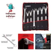 Jumbo Fractional Combination Wrench Set, 7Piece Includes Roll-Case, SAE Jumbo...