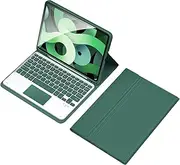 Wirel BT Keyboard USB Keypad with PU Leather Protecting Case for Tablet Compat with 10 10.9in(2022) Dark Green Model