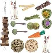 Rabbit chew Toy, Hamster chew Toy Set Rabbit Tooth Care Molar Toy is Perfect for Rabbits, Guinea Pigs, Velvet mice, Hamsters, Squirrels, Gerbils and Other Small Rodents Grinding Toys