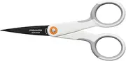 Fiskars 1070025 Micro-Tip Scissors for Sticky Craft Material, Non-Stick Coating, 12.3 cm, Stainless Steel/Plastic, White/Orange