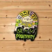 Radiate Positivity - Toxic Nuclear Atom Bomb Cloud Nuke Happy Alien - Enamel Pin