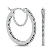 0.2 CT. T.W. Diamond Inside-Out Hoop Earrings in Sterling Silver