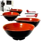 4 XL Ramen bowl set. 12 Pieces Pho Bowls. Asian Japanese soup. Utensil: Spoon...