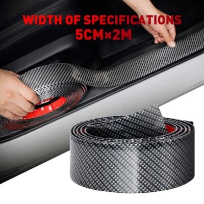Parts Accessories Carbon Fiber Vinyl Door Car Sill Scuff Plate Sticker Protector (for: Jaguar)