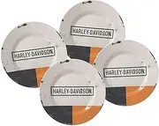 [HARLEY-DAVIDSON] Retro Block Plate Set, Includes Four Melamine 10.5 inch Plates