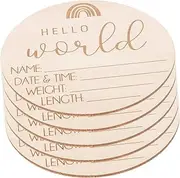 MERRYHAPY Wooden Birth Announcement 5pcs Sign 's Name for Nursery Decor Photo Prop
