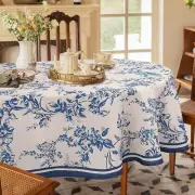 Oval Tablecloth Blue Floral Tablecloth Modern Floral Oval Tablecloth Blue Flo...